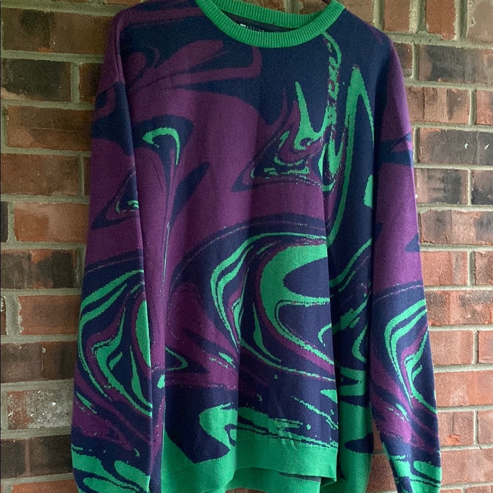 Purple and Green Men's Sweater